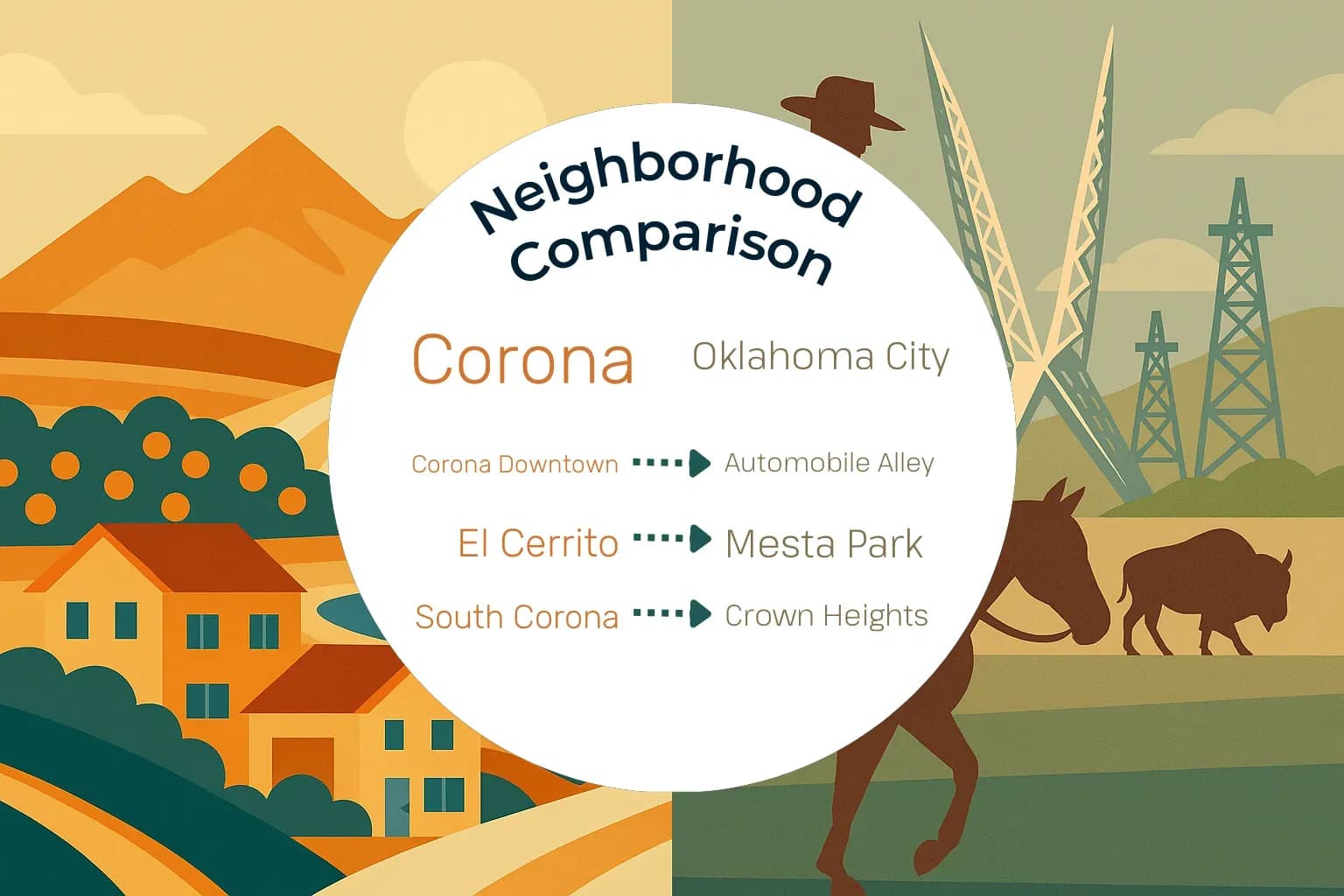 Corona vs Oklahoma City Neighborhood Comparison