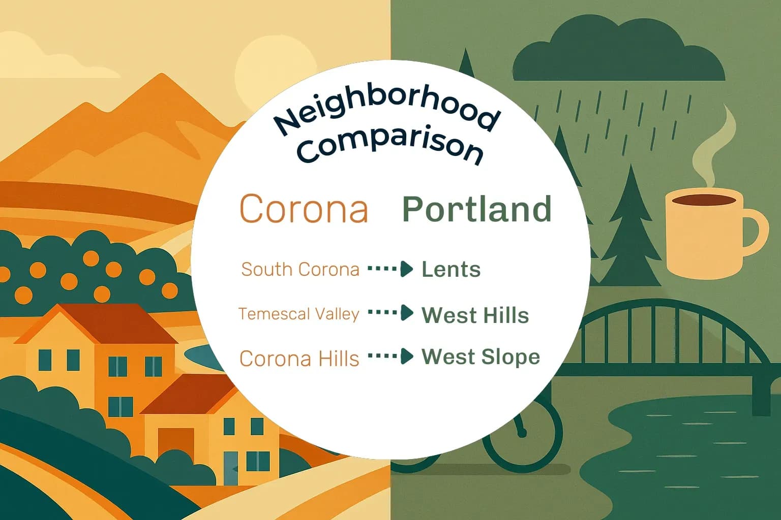 Corona vs Portland Neighborhood Comparison