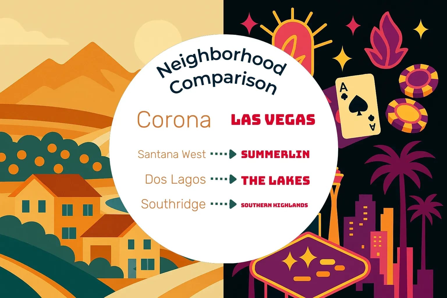 Corona vs Las Vegas Neighborhood Comparison