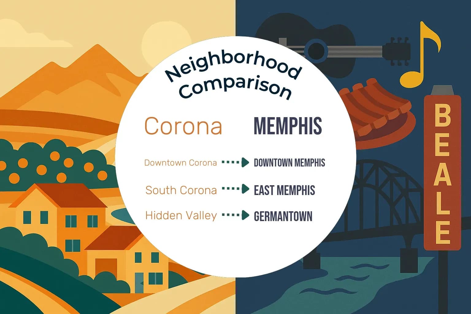 Corona vs Memphis Neighborhood Comparison