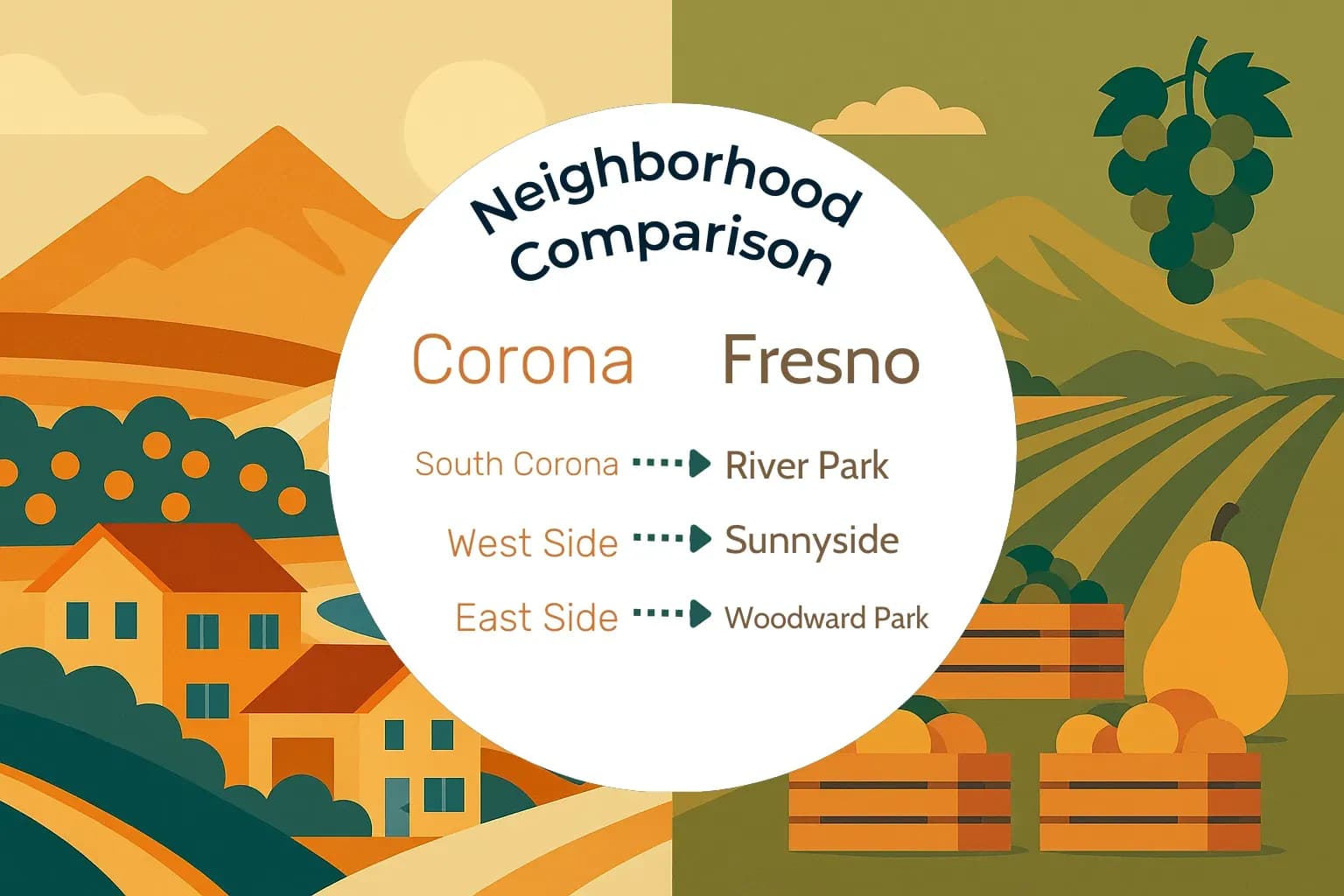 Corona vs Fresno Neighborhood Comparison