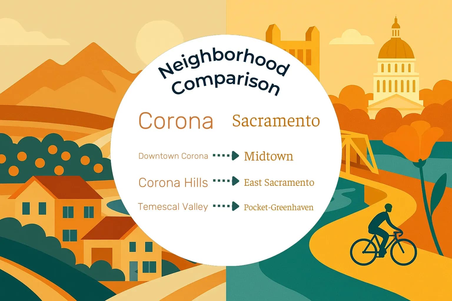 Corona vs Sacramento Neighborhood Comparison