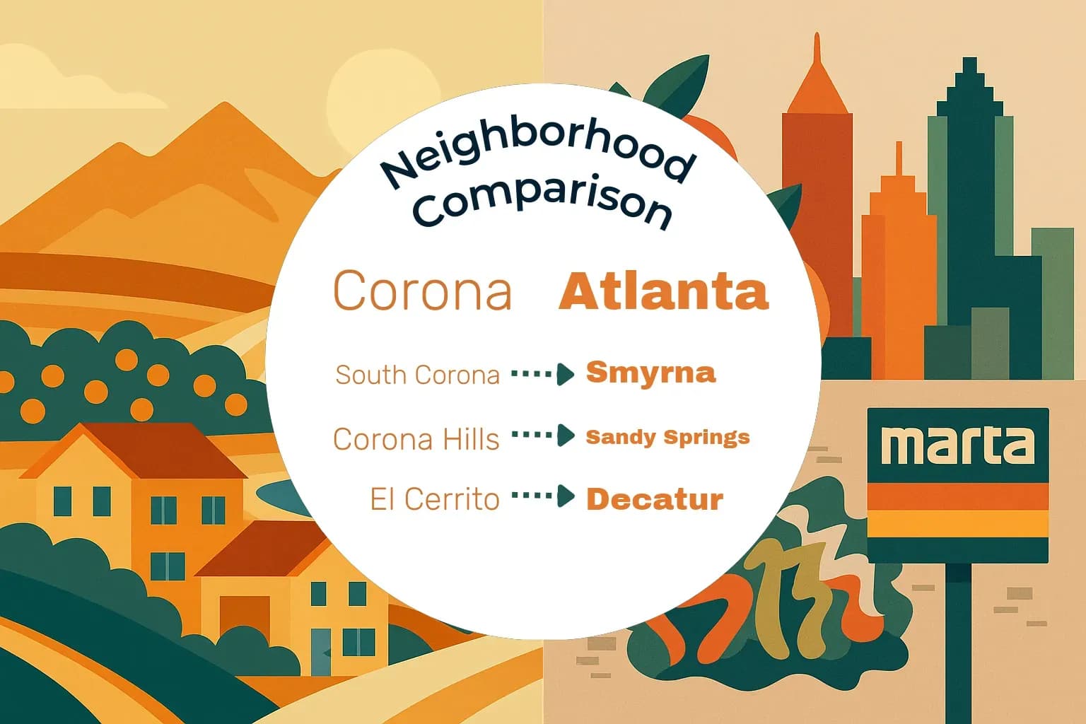 Corona vs Atlanta Neighborhood Comparison