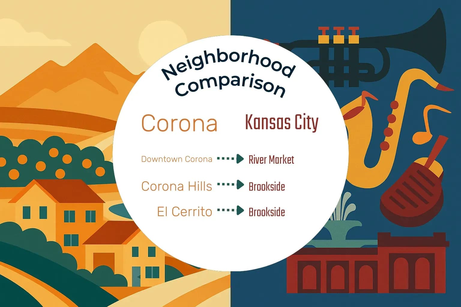 Corona vs Kansas City Neighborhood Comparison