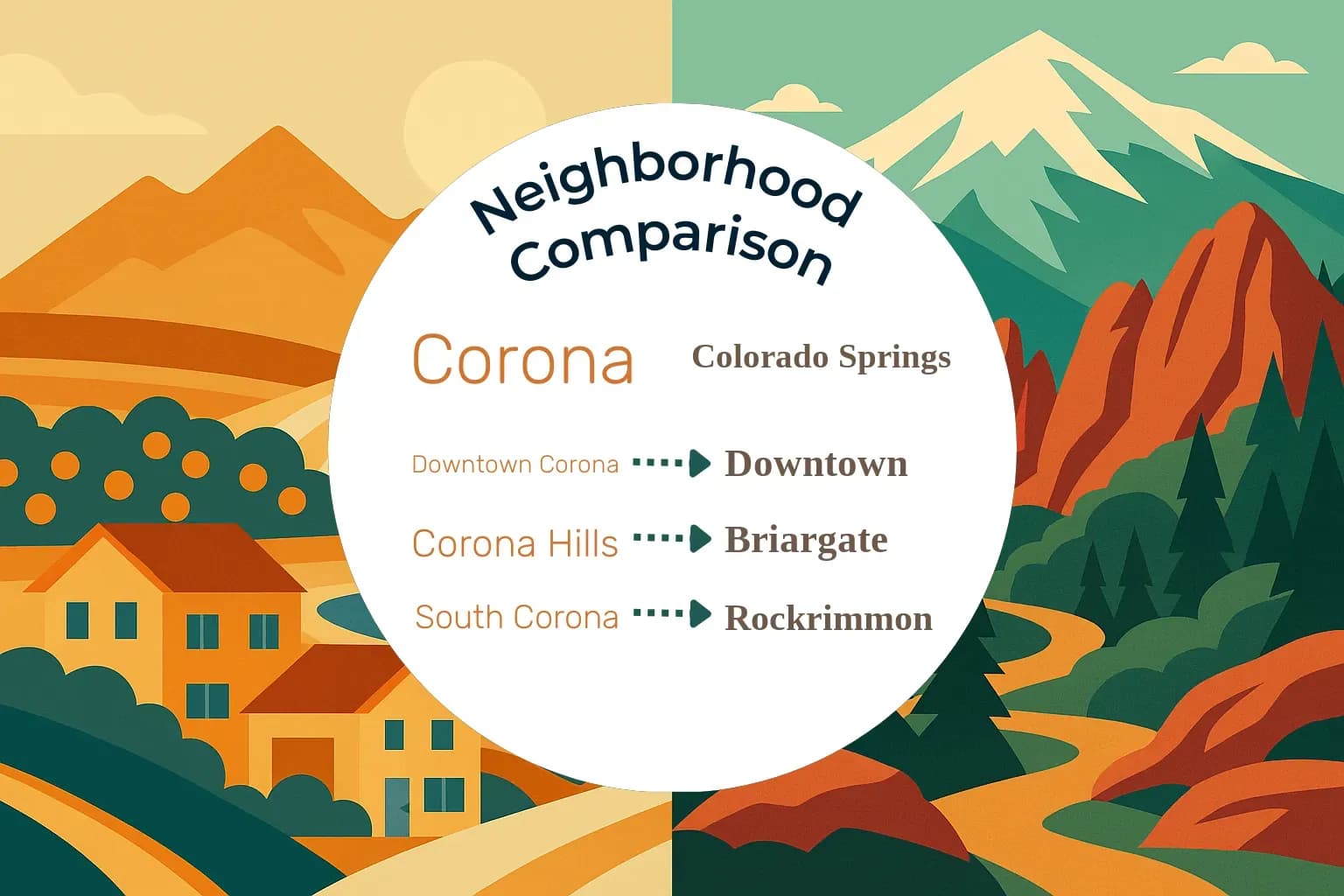 Corona vs Colorado Springs Neighborhood Comparison
