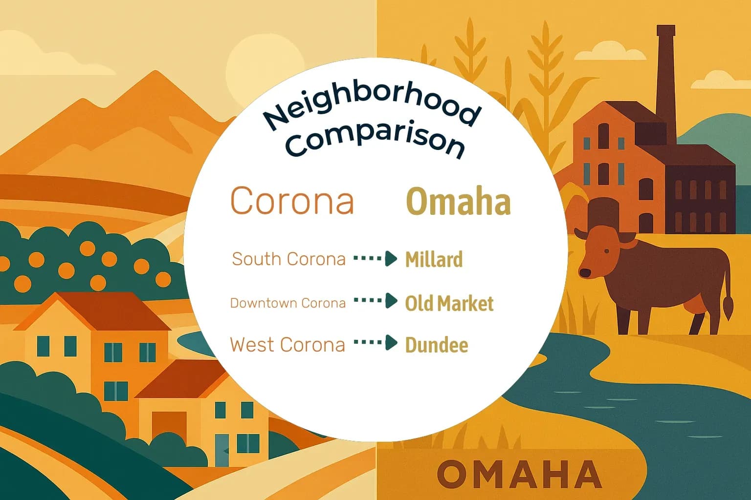 Corona vs Omaha Neighborhood Comparison