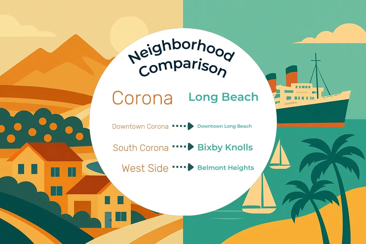 Corona vs Long Beach Neighborhood Comparison