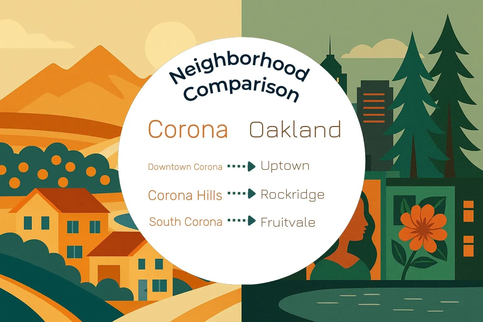 Corona vs Oakland Neighborhood Comparison