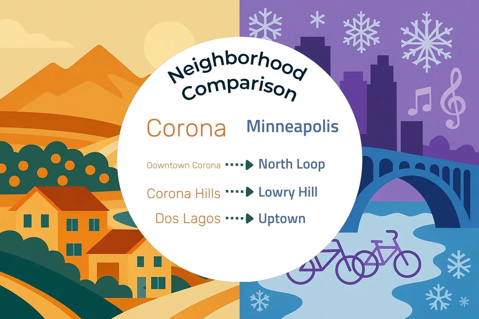 Corona vs Minneapolis Neighborhood Comparison