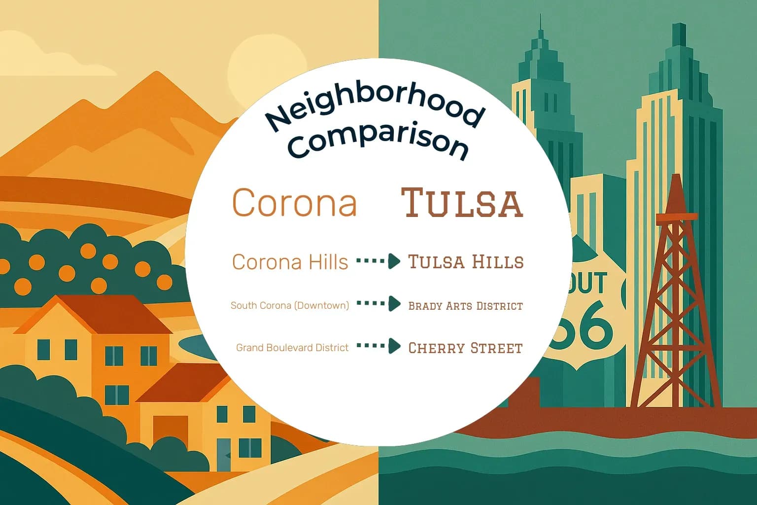 Corona vs Tulsa Neighborhood Comparison