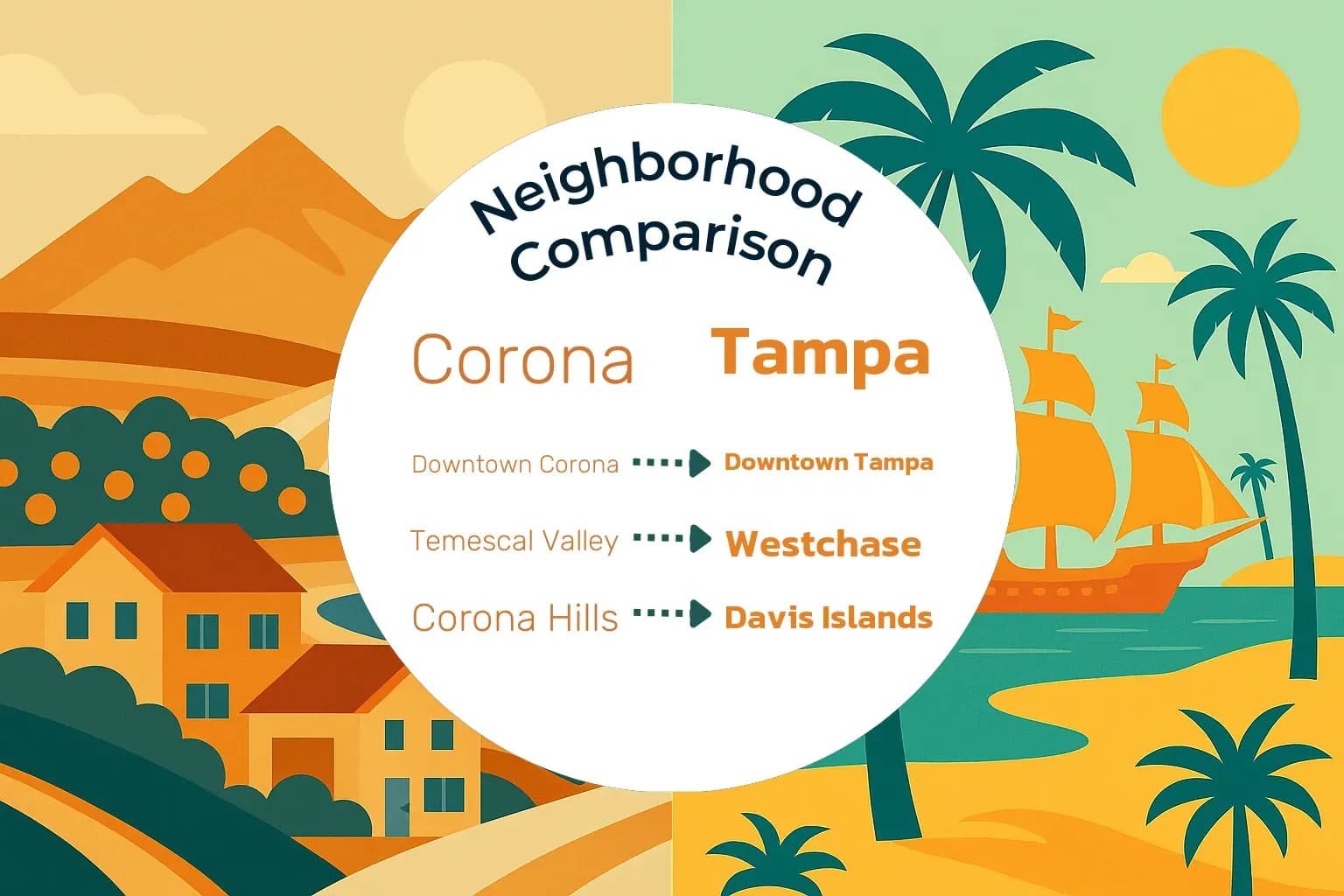 Corona vs Tampa Neighborhood Comparison