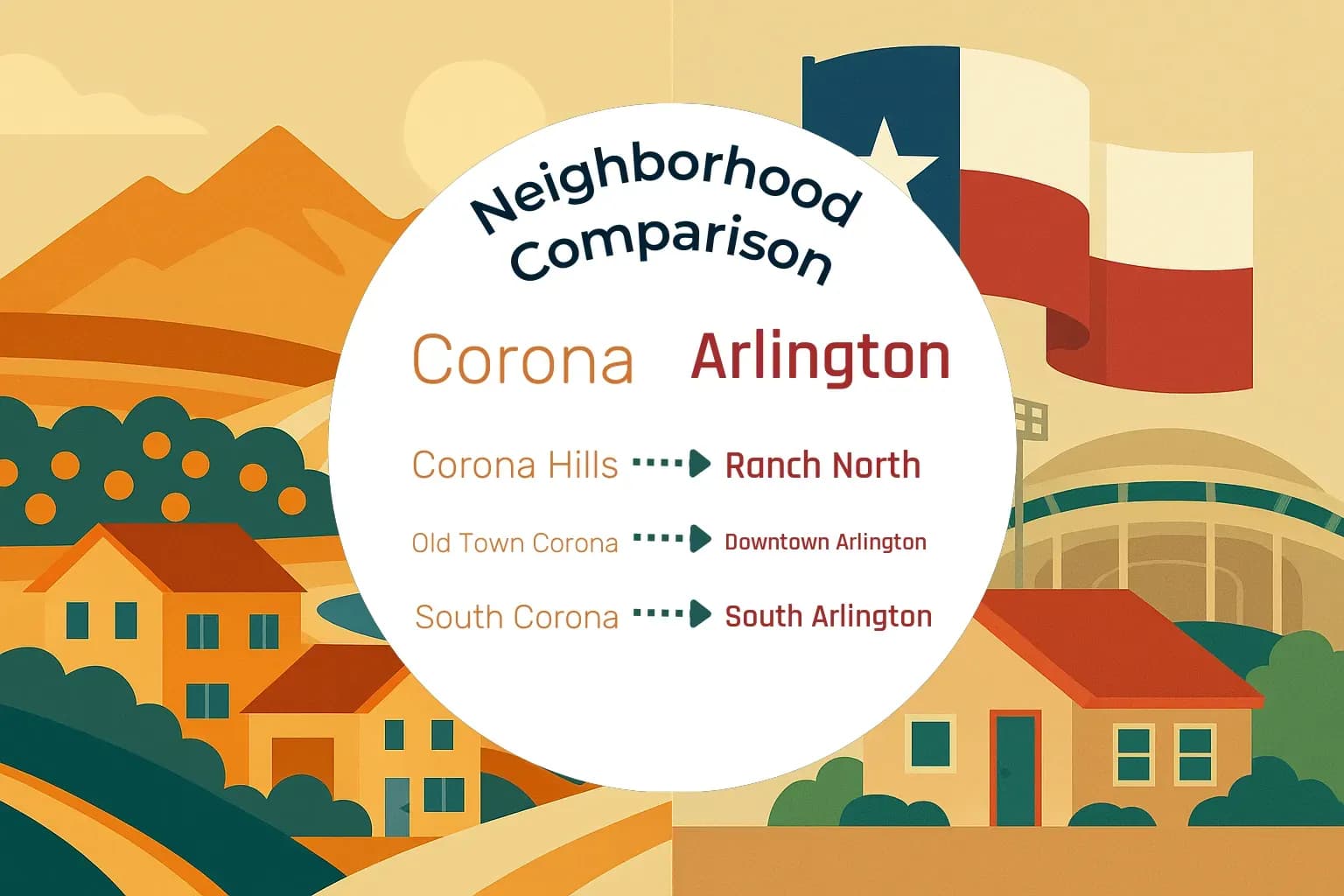 Corona vs Arlington Neighborhood Comparison