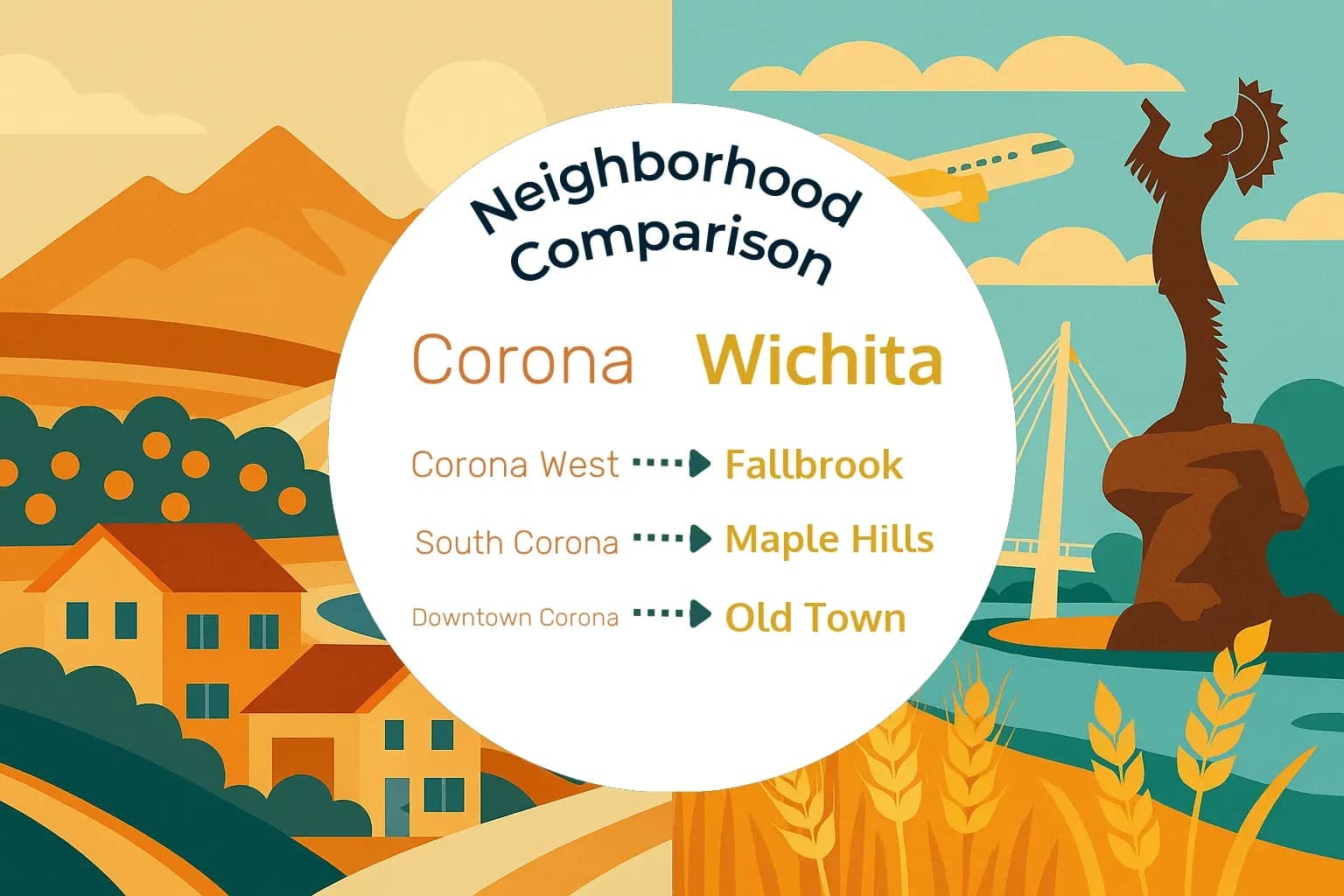 Corona vs Wichita Neighborhood Comparison