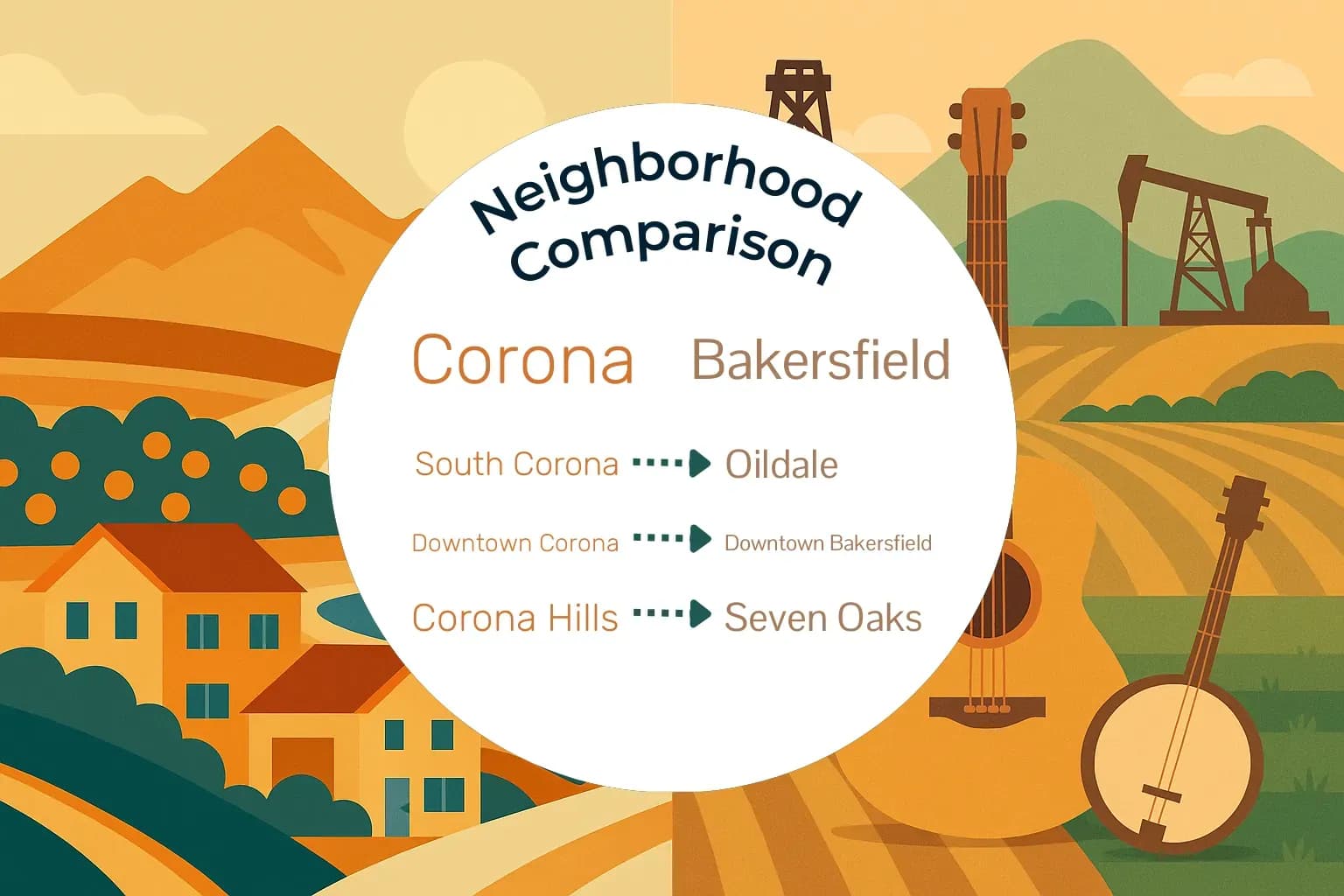 Corona vs Bakersfield Neighborhood Comparison