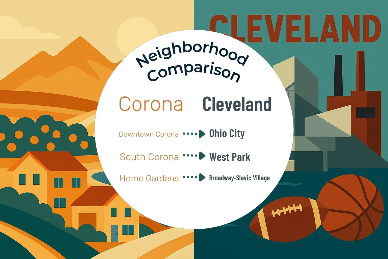 Corona vs Cleveland Neighborhood Comparison