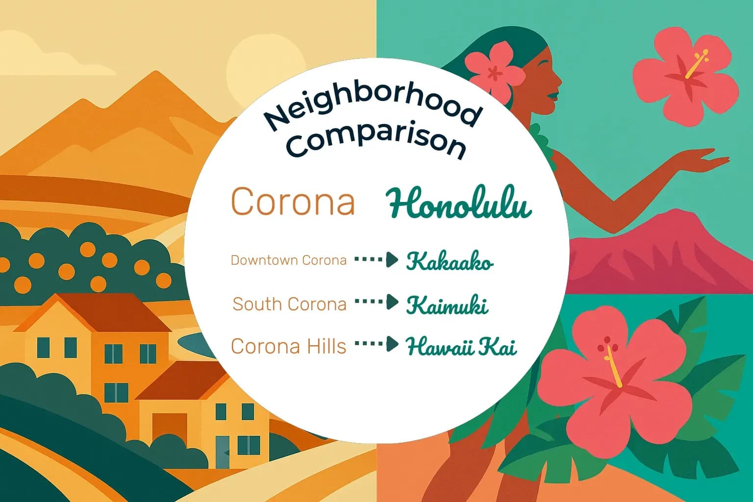 Corona vs Honolulu Neighborhood Comparison