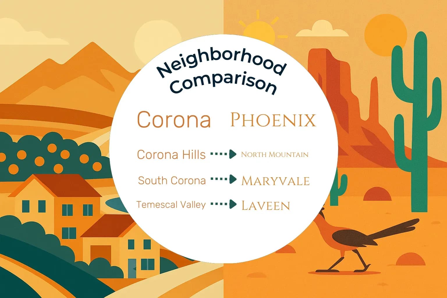 Corona vs Phoenix Neighborhood Comparison
