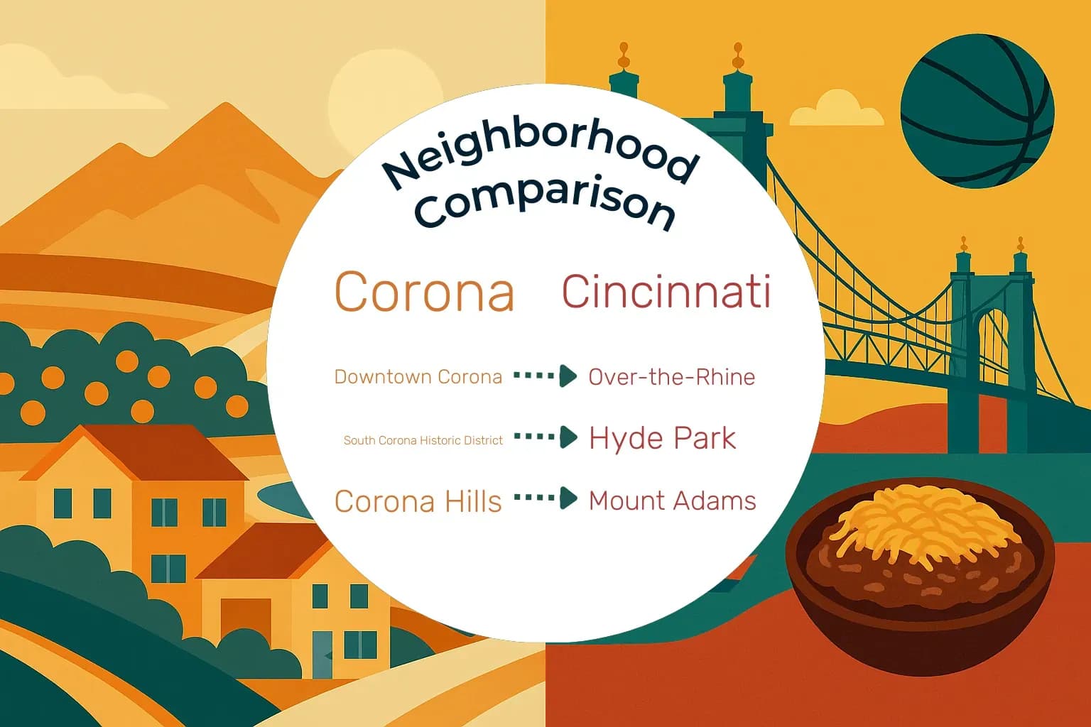 Corona vs Cincinnati Neighborhood Comparison