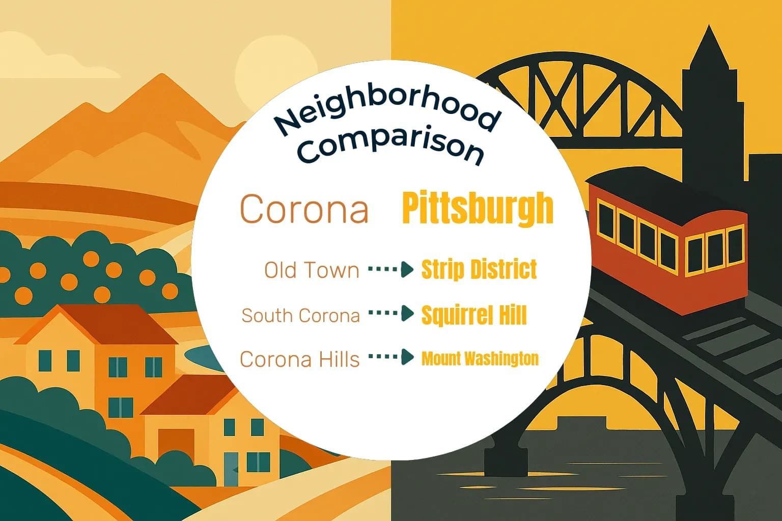 Corona vs Pittsburgh Neighborhood Comparison
