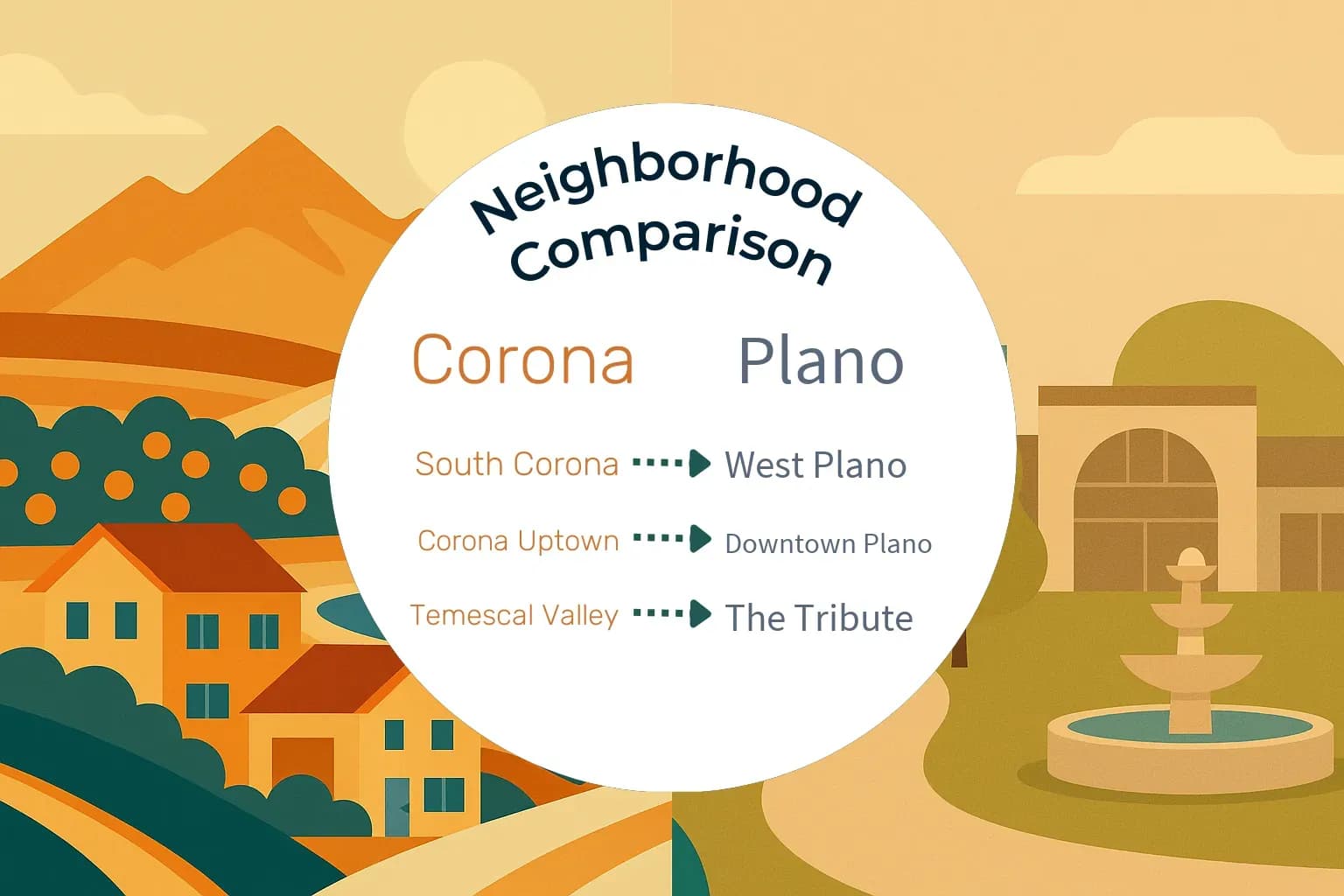 Corona vs Plano Neighborhood Comparison