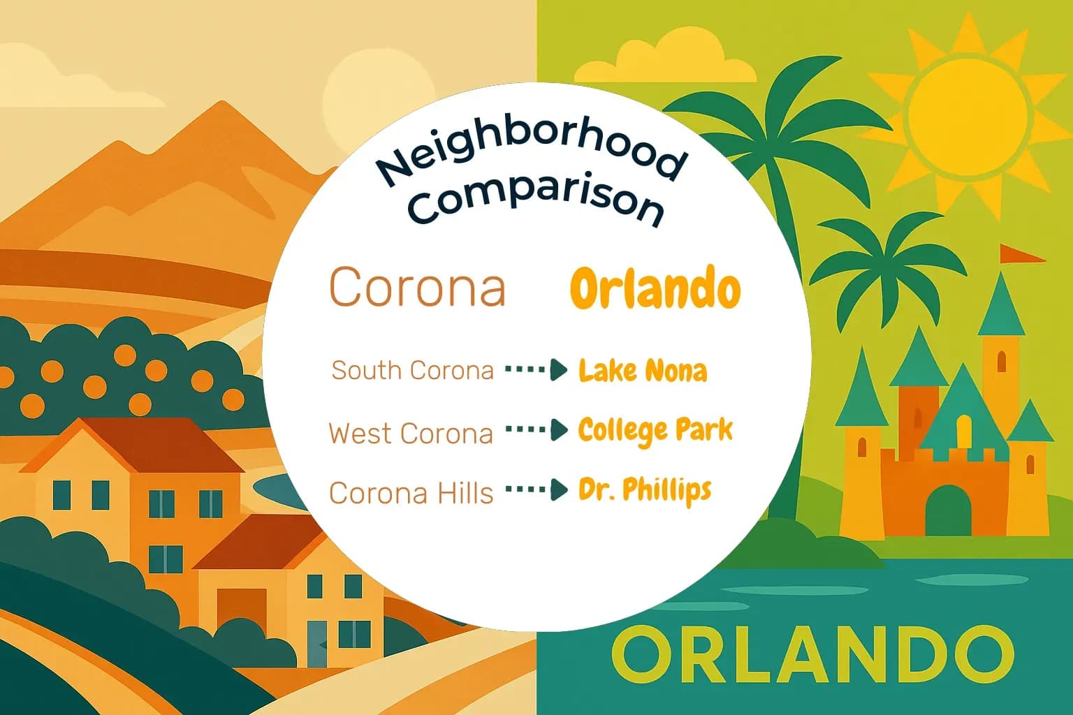 Corona vs Orlando Neighborhood Comparison