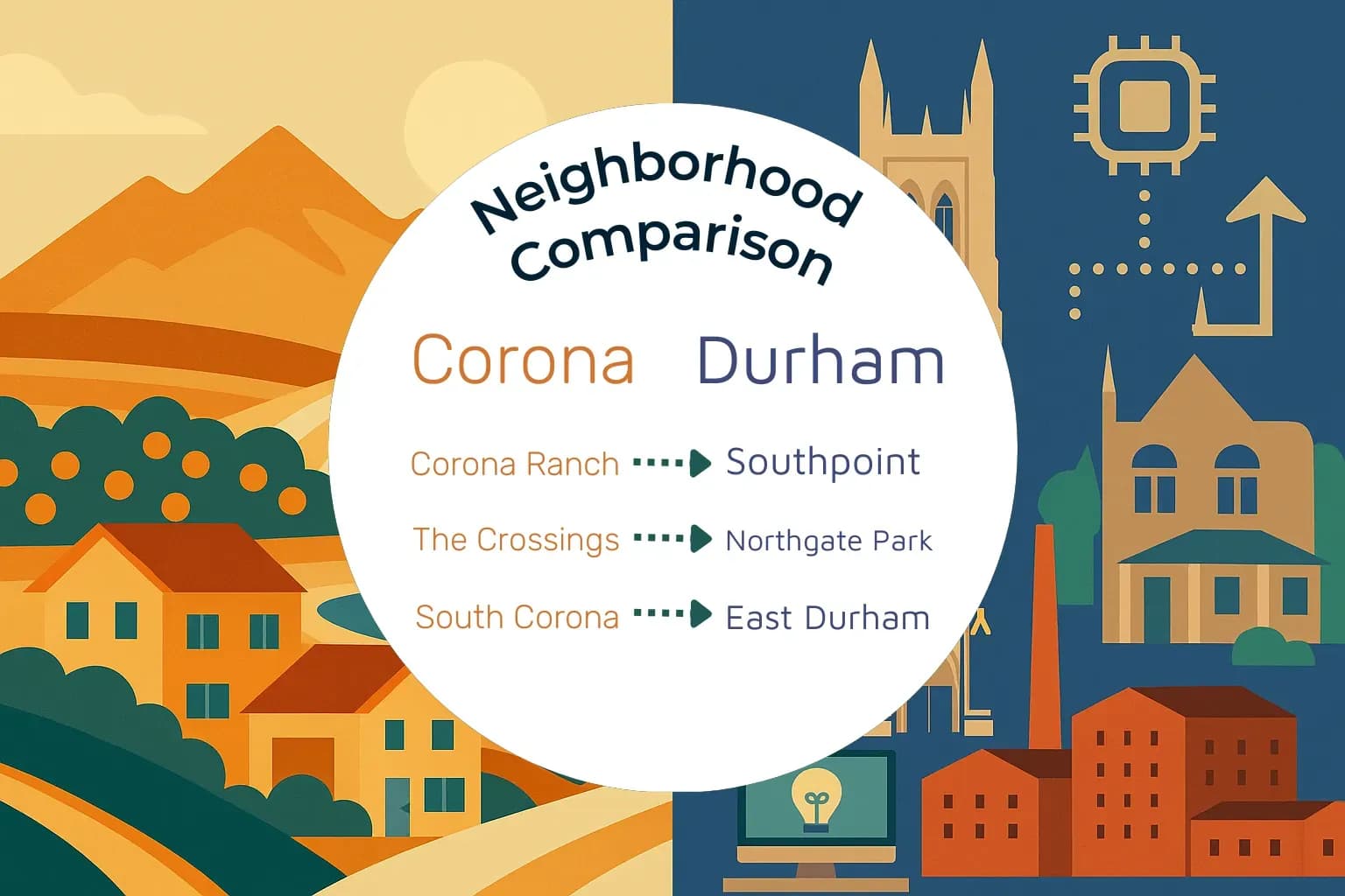 Corona vs Durham Neighborhood Comparison