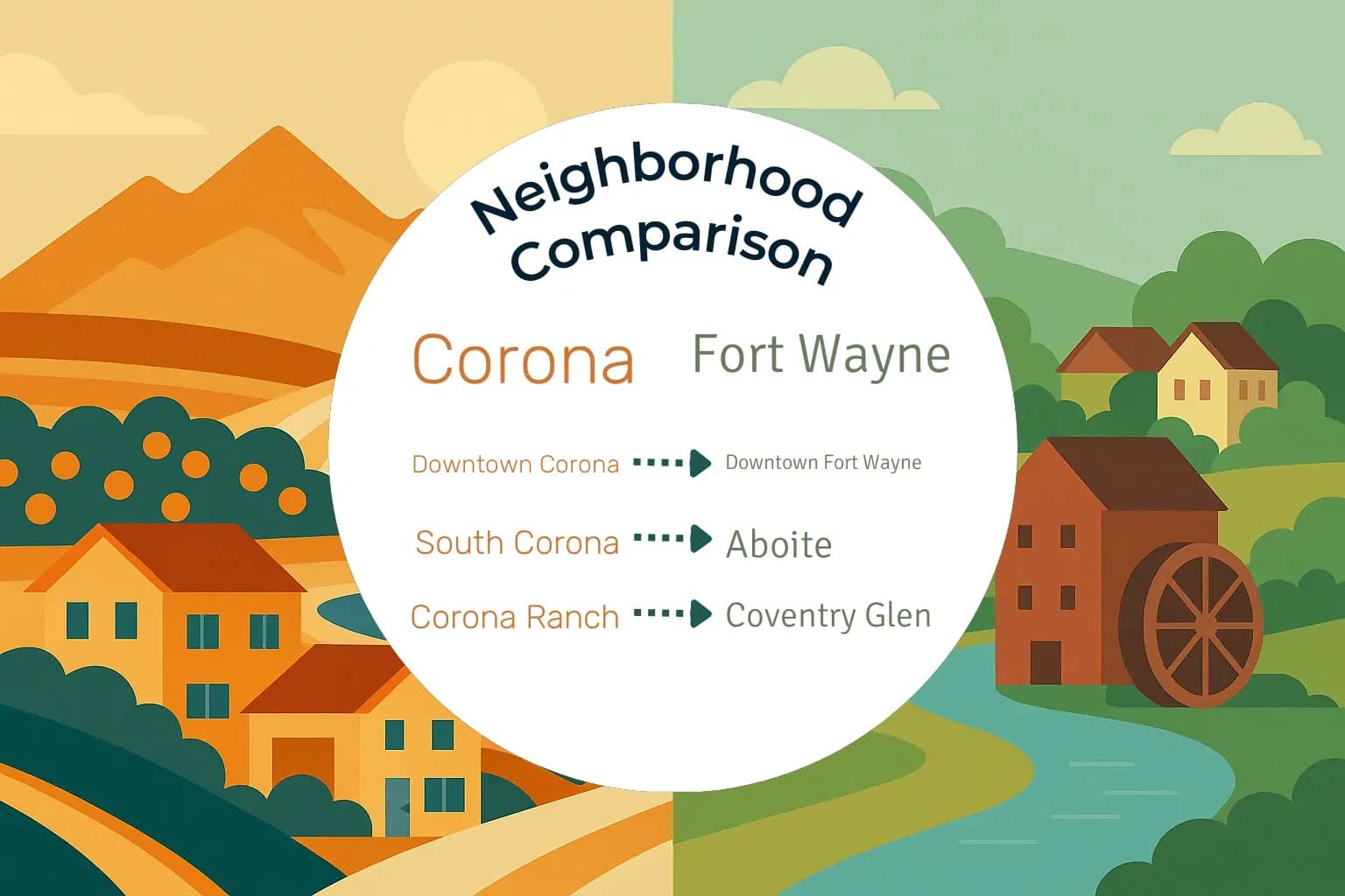 Corona vs Fort Wayne Neighborhood Comparison