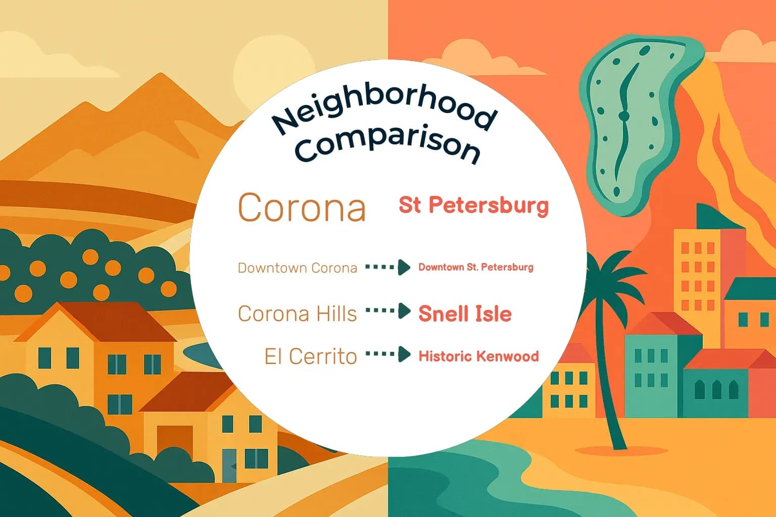 Corona vs St. Petersburg Neighborhood Comparison