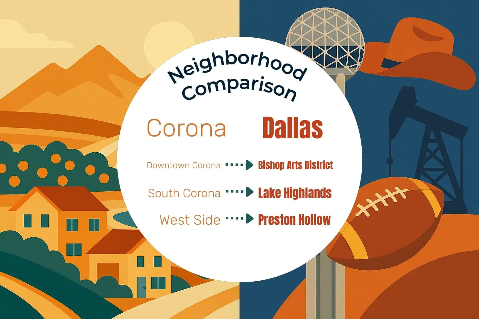 Corona vs Dallas Neighborhood Comparison