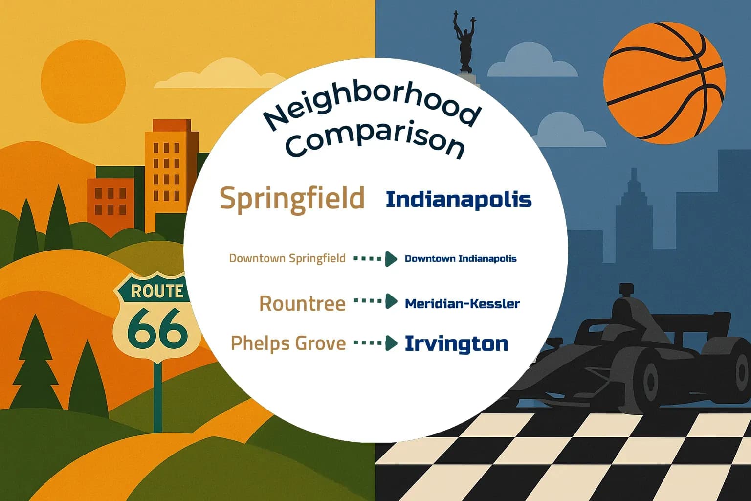 Springfield vs Indianapolis Neighborhood Comparison