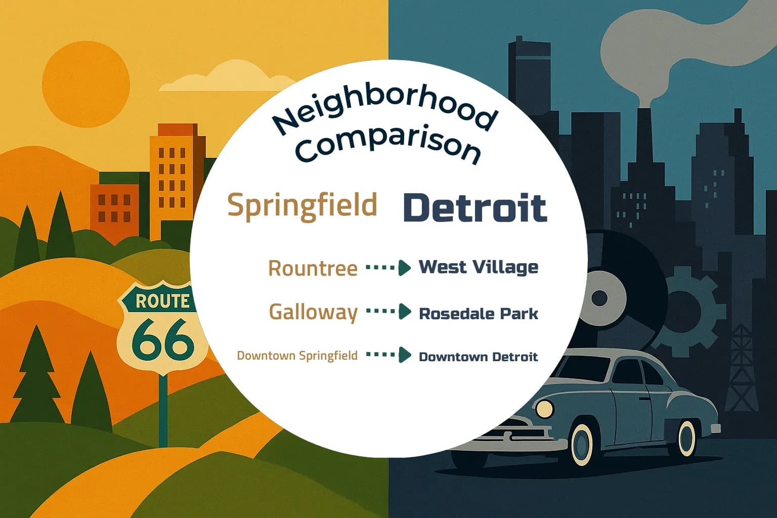 Springfield vs Detroit Neighborhood Comparison