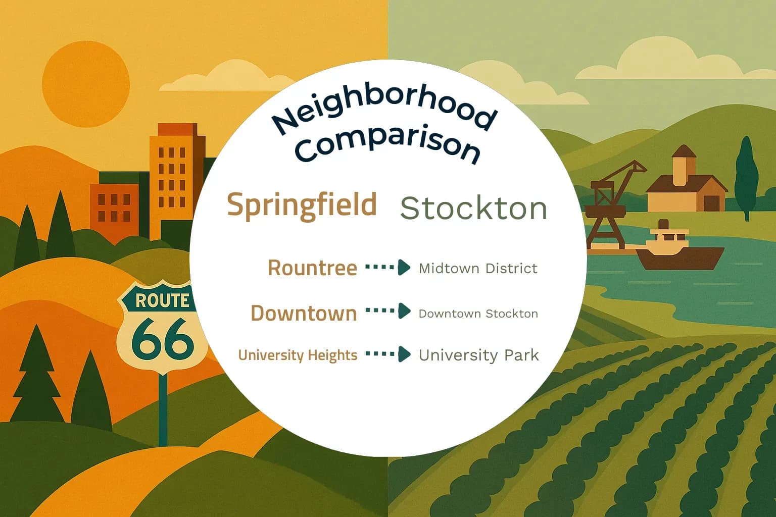 Springfield vs Stockton Neighborhood Comparison