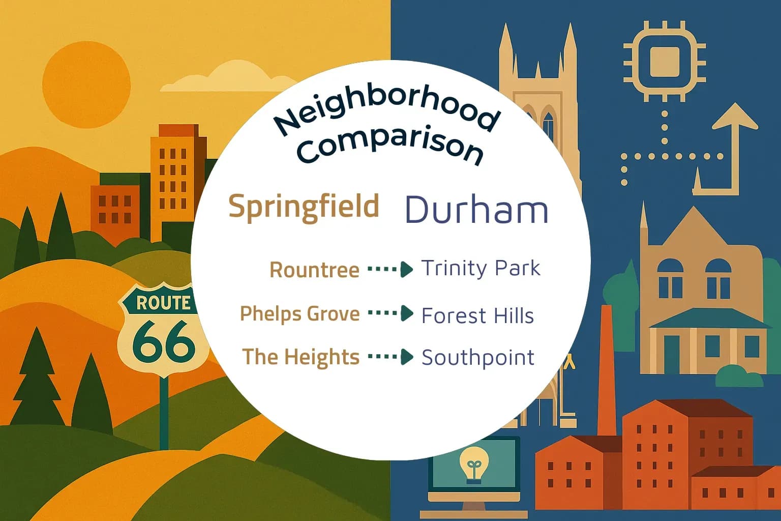 Springfield vs Durham Neighborhood Comparison