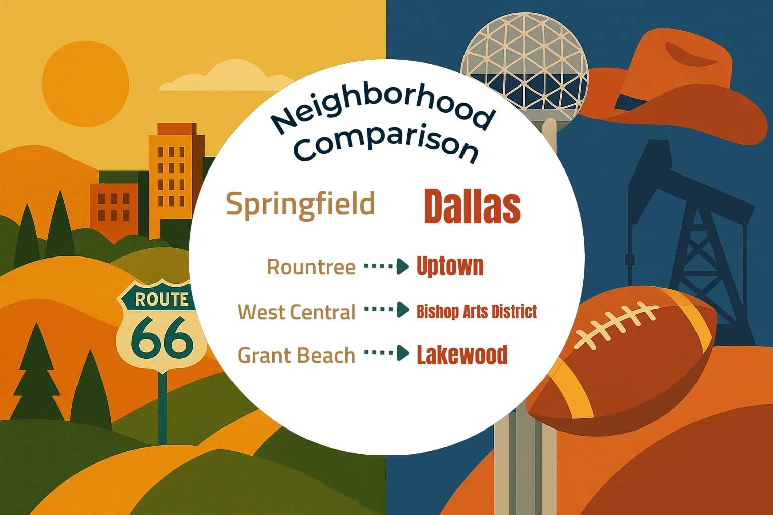 Springfield vs Dallas Neighborhood Comparison
