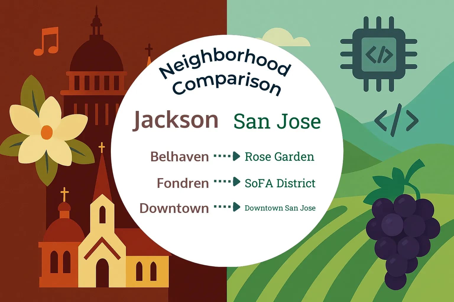 Jackson vs San Jose Neighborhood Comparison