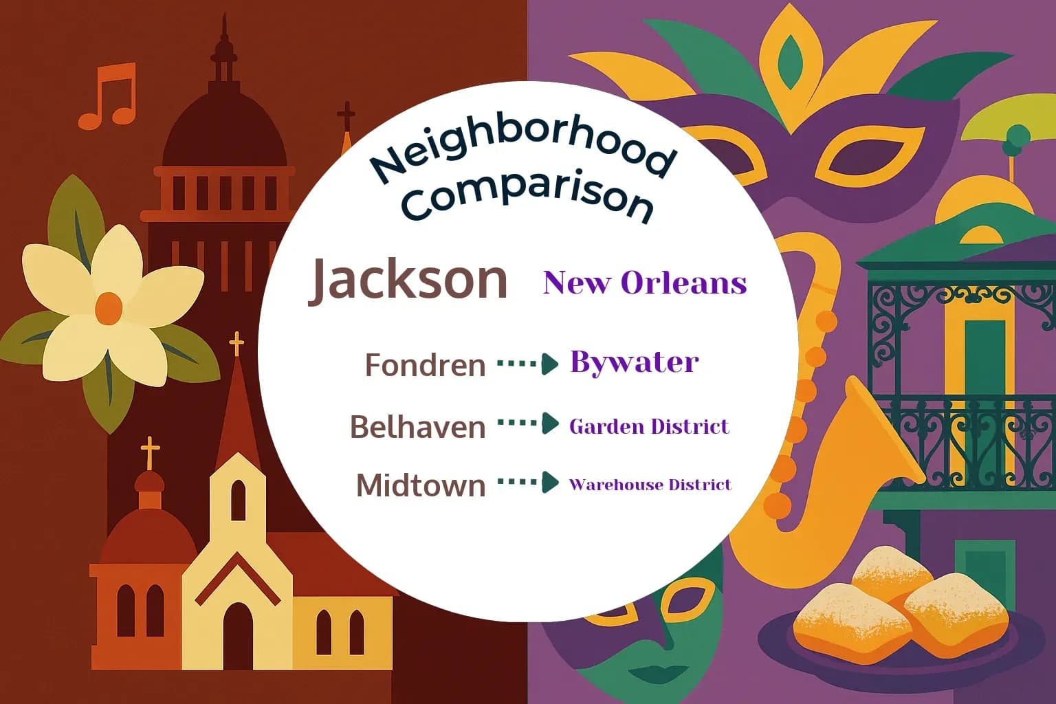 Jackson vs New Orleans Neighborhood Comparison