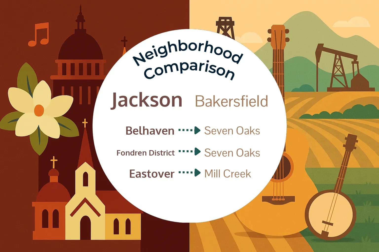Jackson vs Bakersfield Neighborhood Comparison