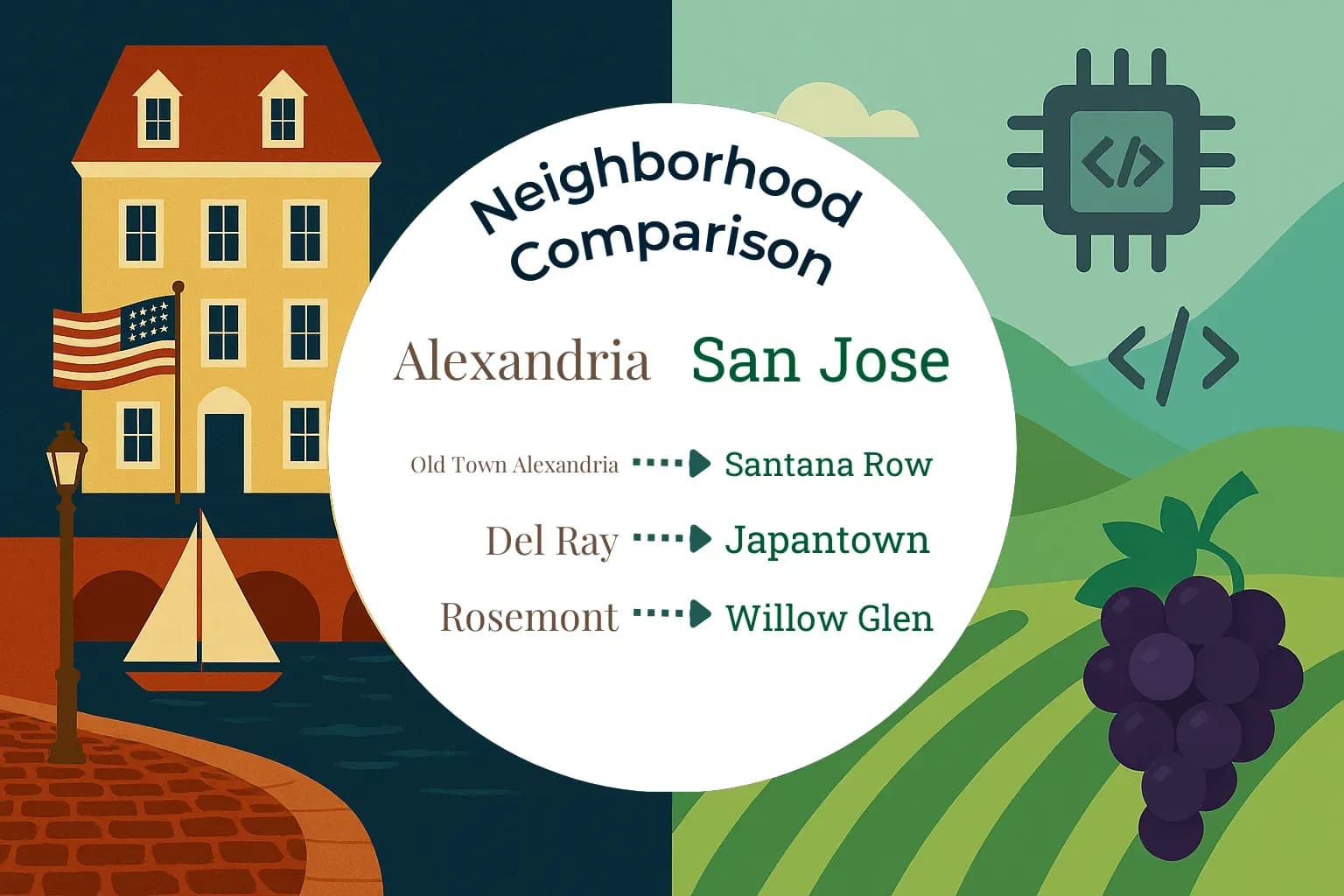 Alexandria vs San Jose Neighborhood Comparison