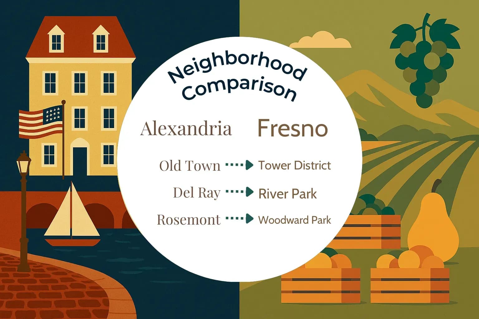 Alexandria vs Fresno Neighborhood Comparison