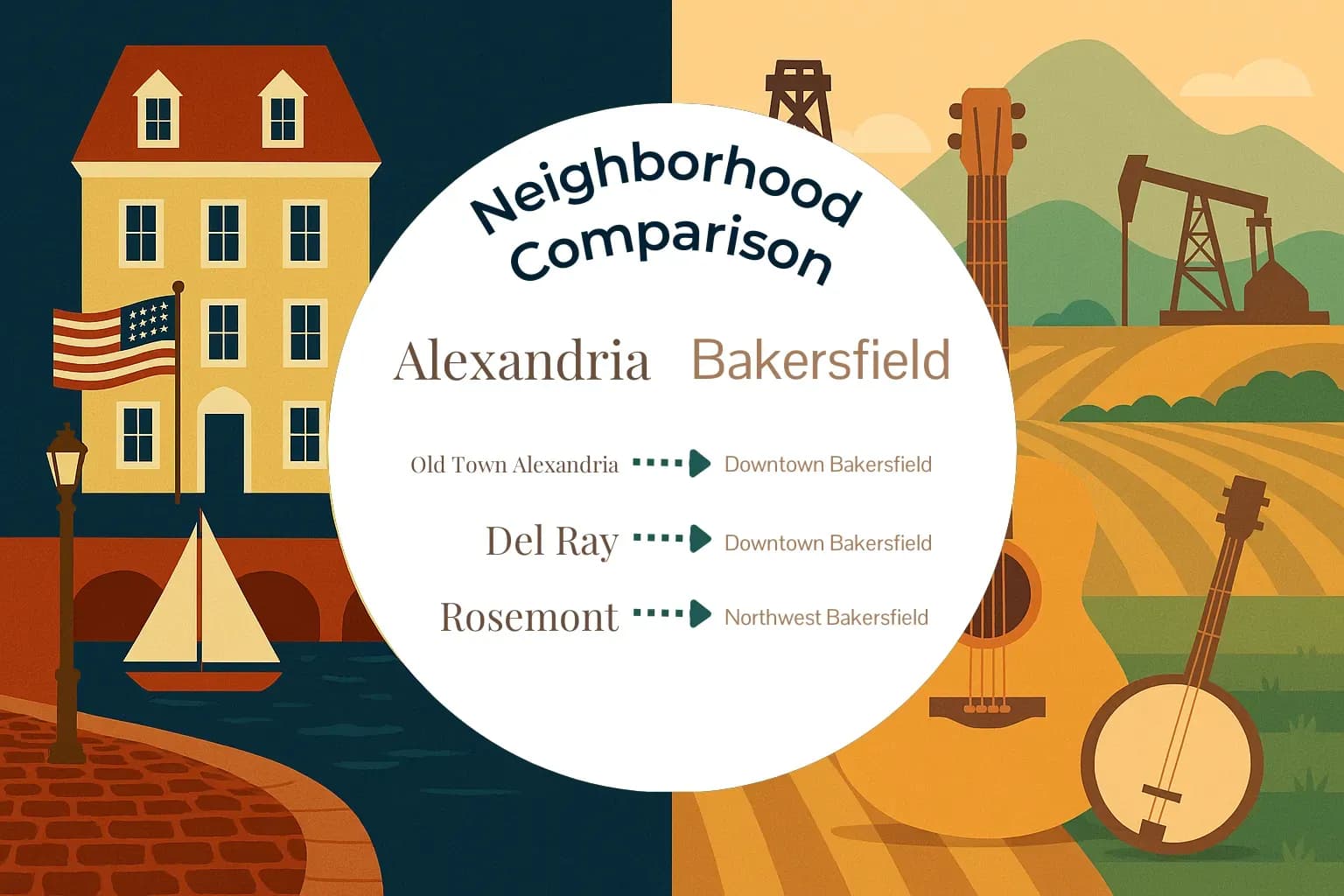 Alexandria vs Bakersfield Neighborhood Comparison