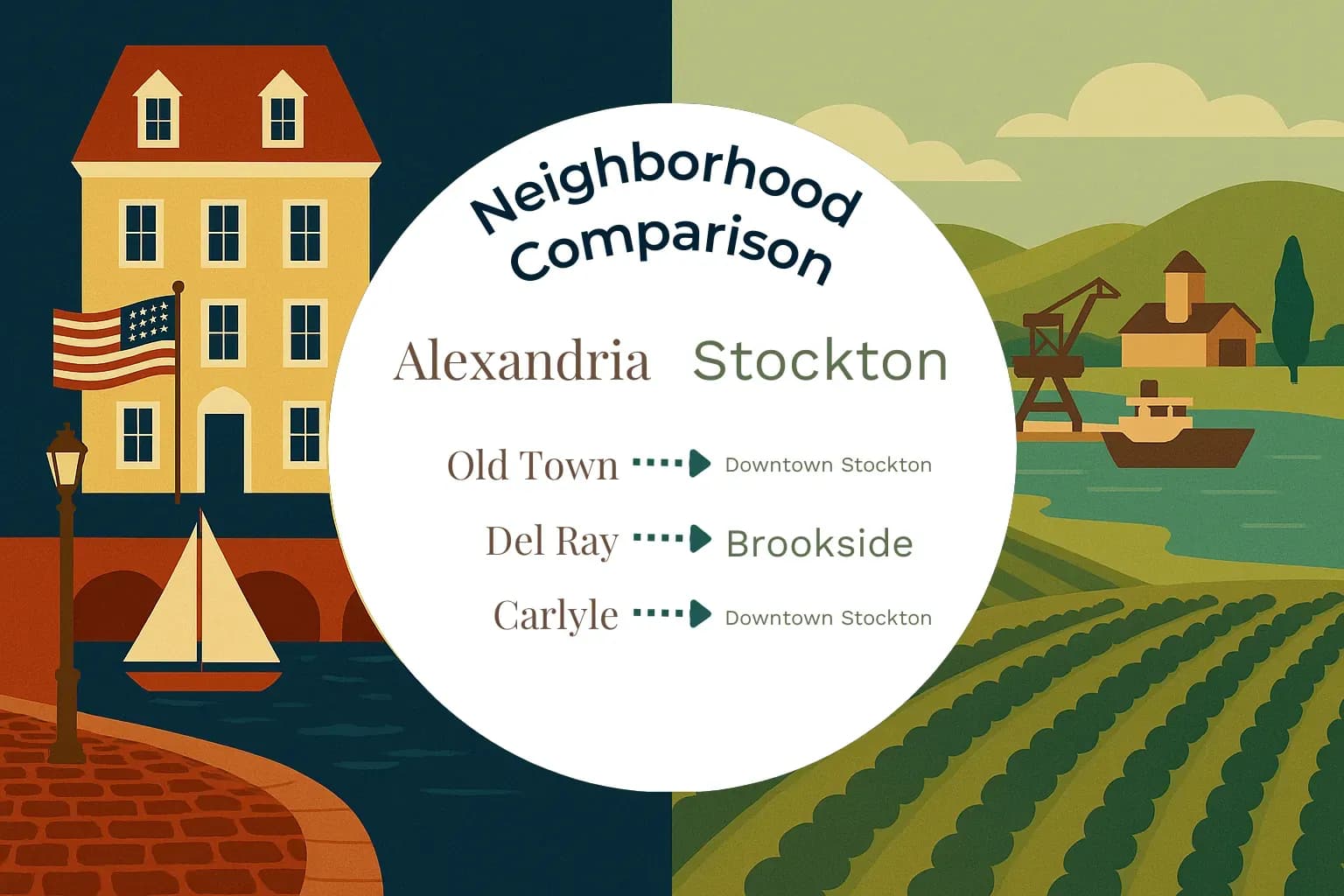Alexandria vs Stockton Neighborhood Comparison