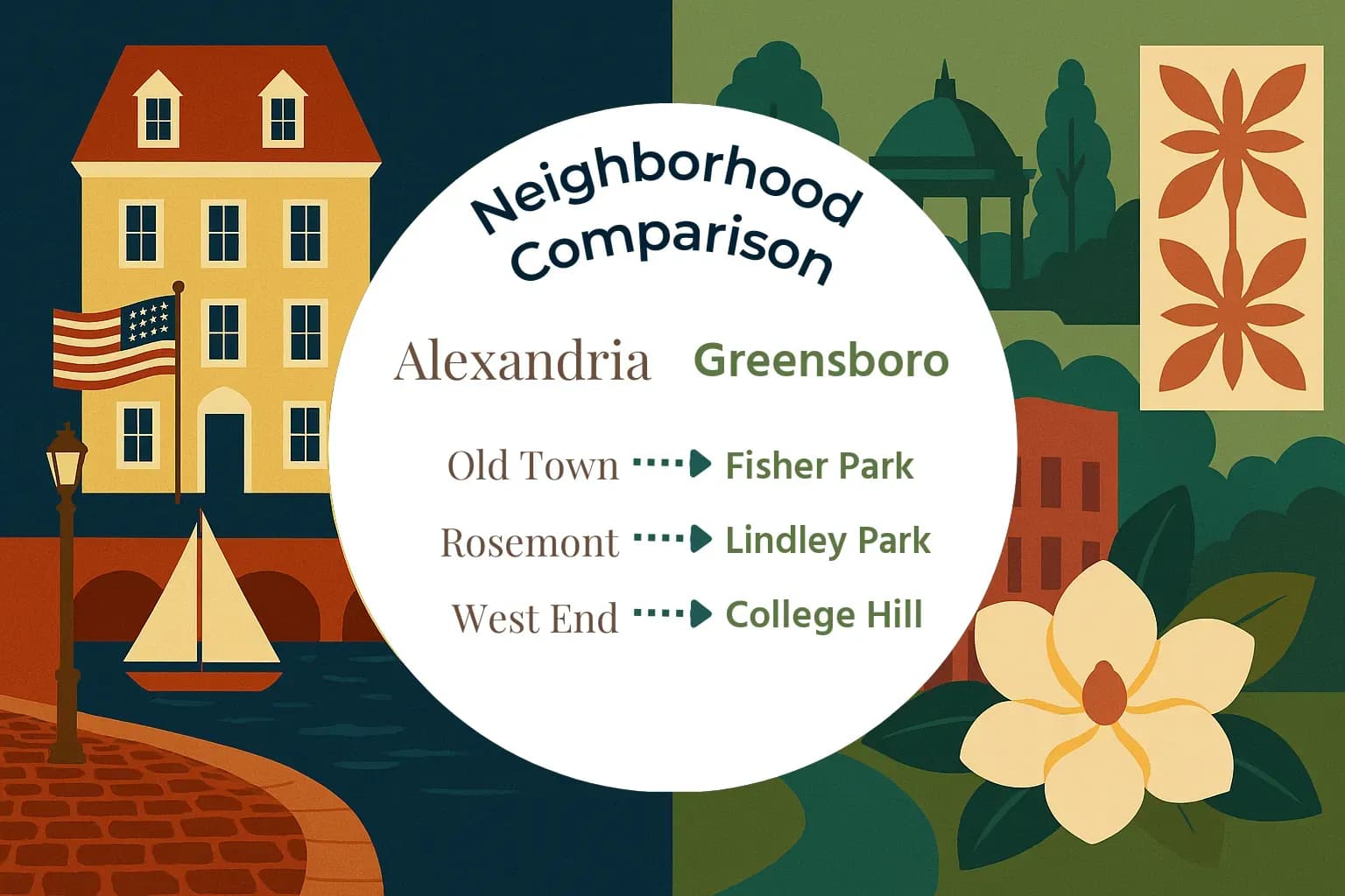 Alexandria vs Greensboro Neighborhood Comparison