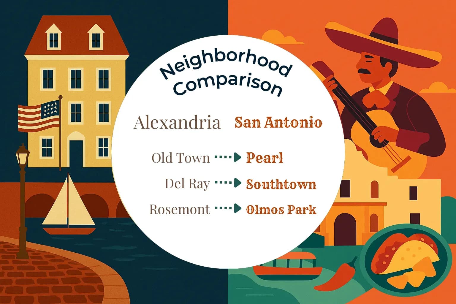Alexandria vs San Antonio Neighborhood Comparison