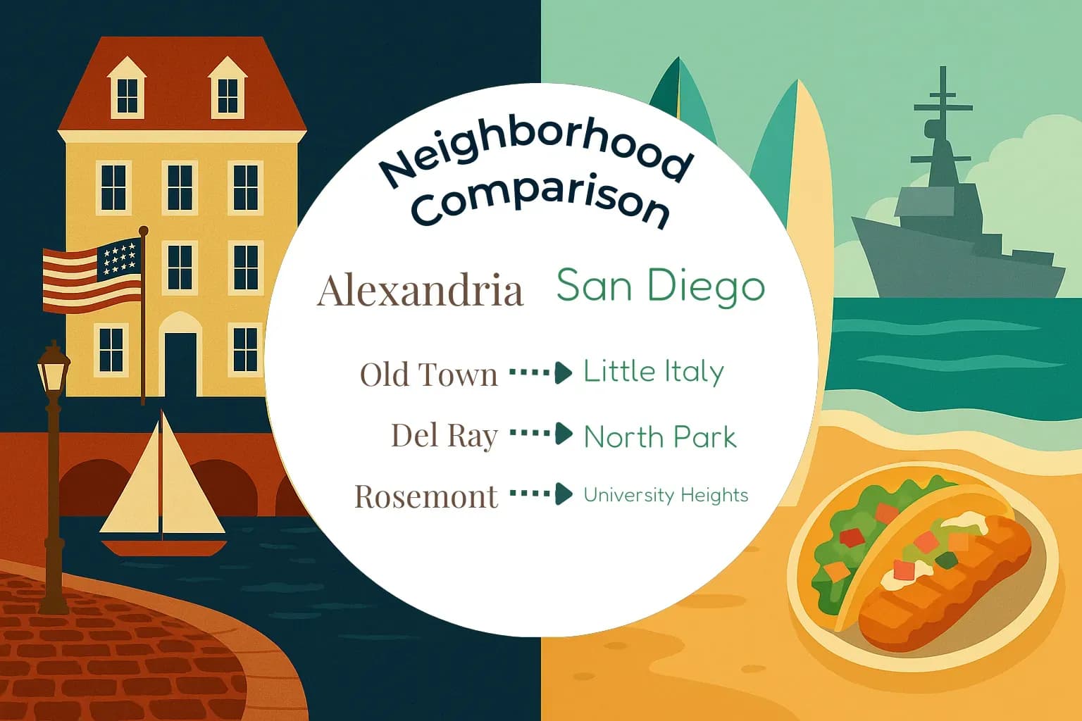 Alexandria vs San Diego Neighborhood Comparison
