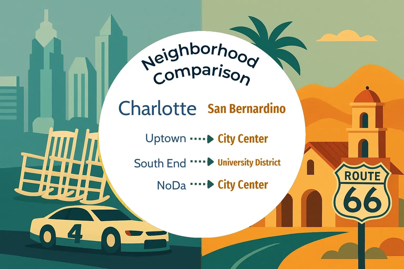 Charlotte vs San Bernardino Neighborhood Comparison