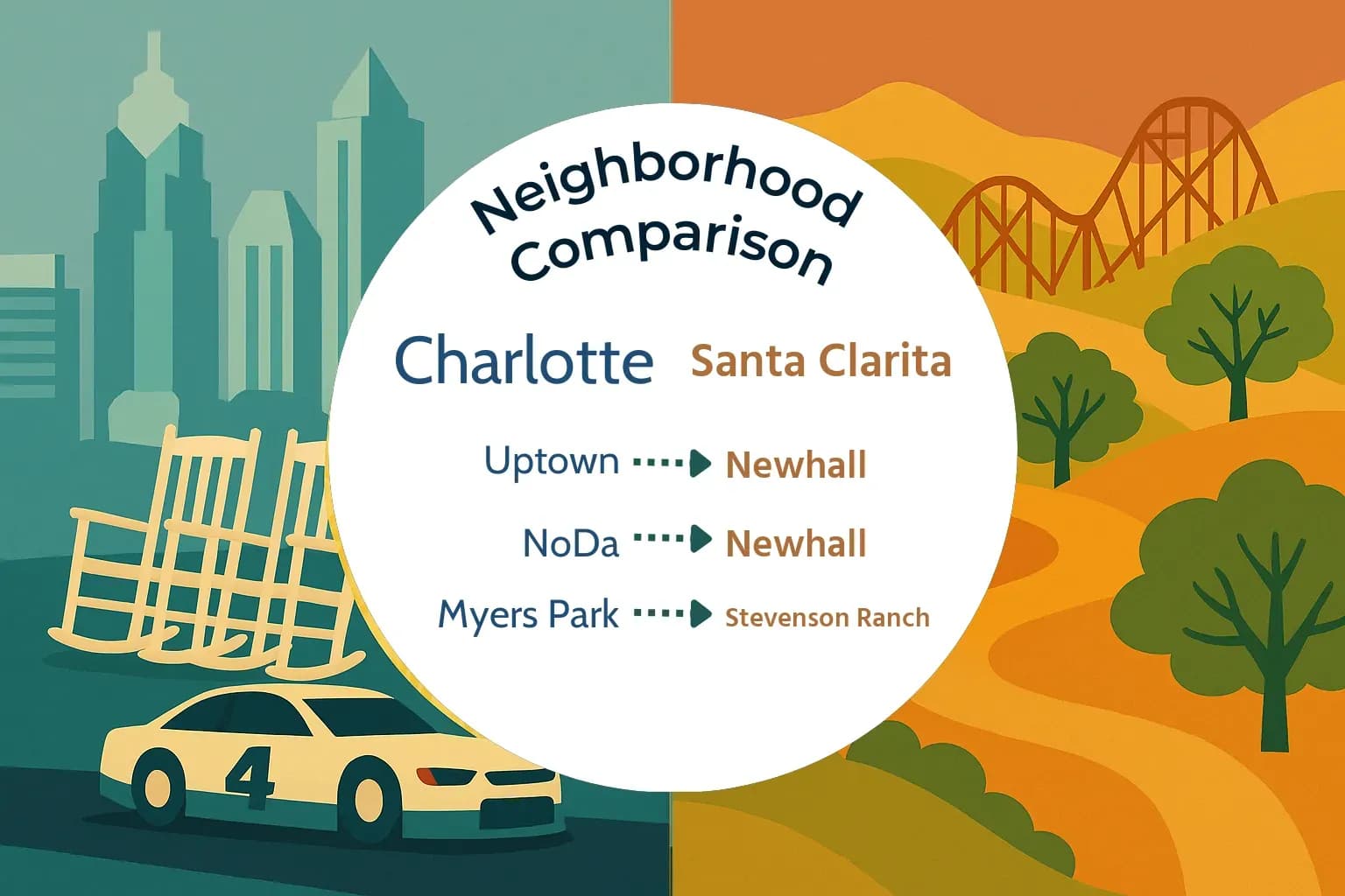 Charlotte vs Santa Clarita Neighborhood Comparison