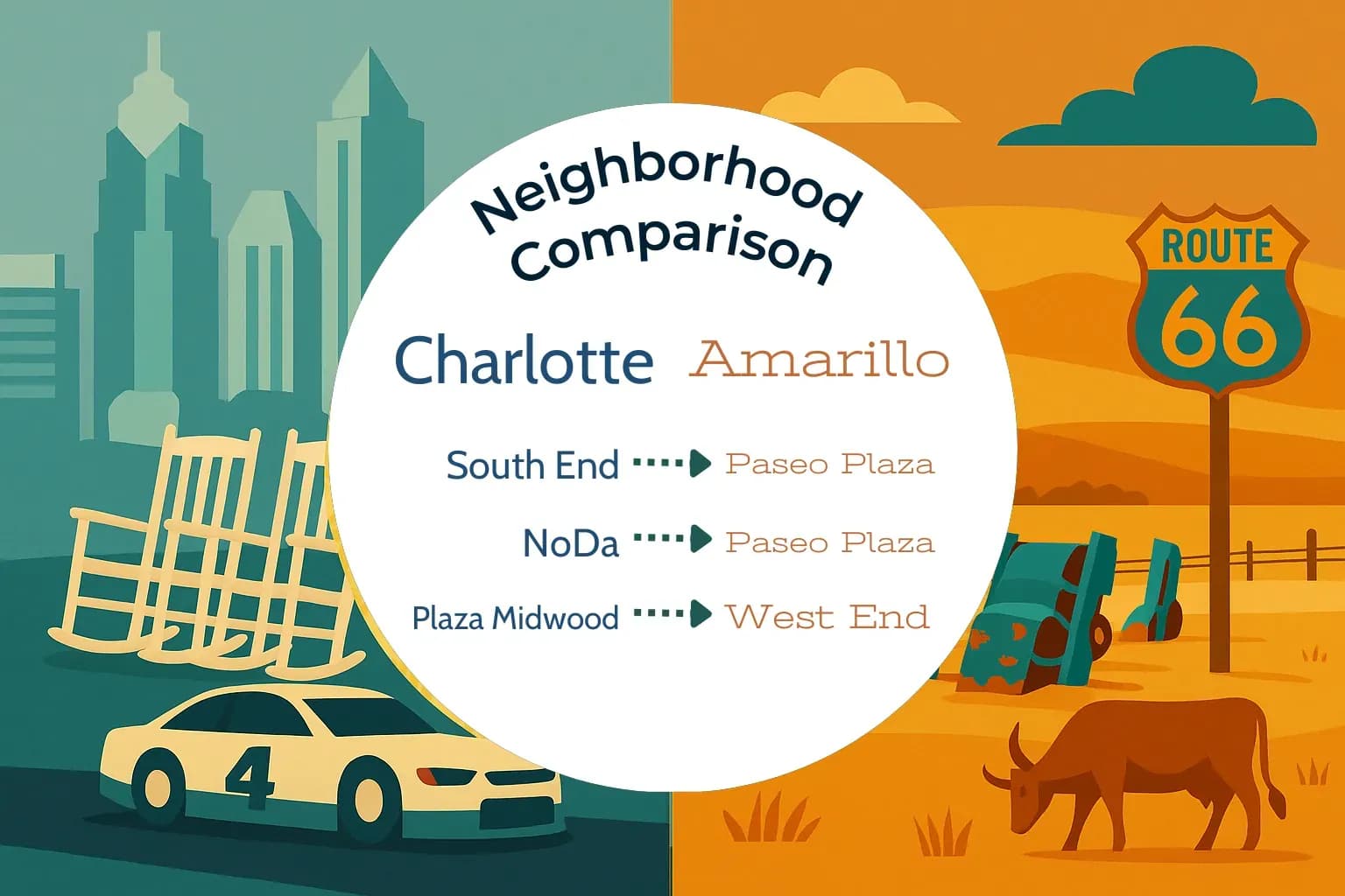 Charlotte vs Amarillo Neighborhood Comparison