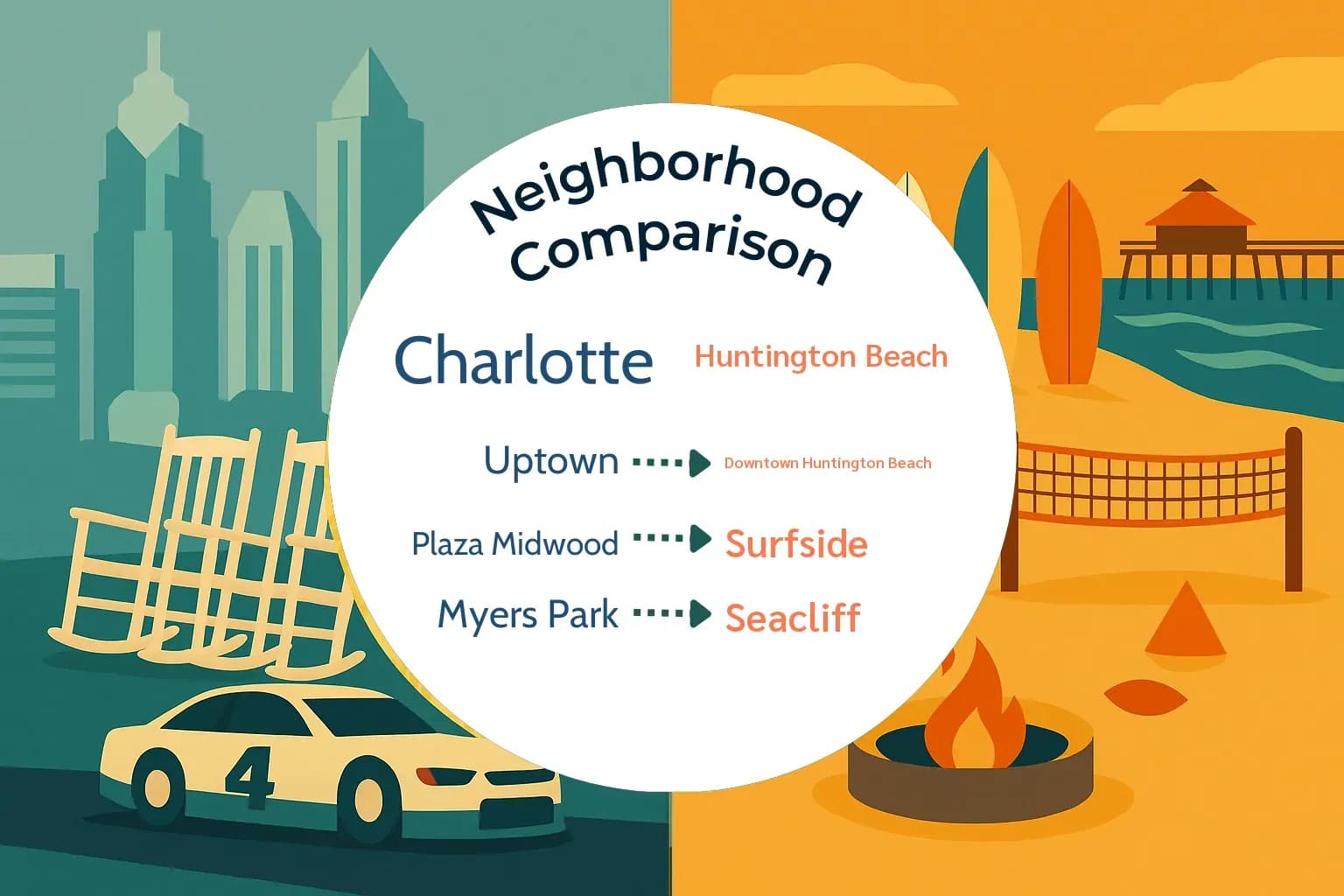 Charlotte vs Huntington Beach Neighborhood Comparison