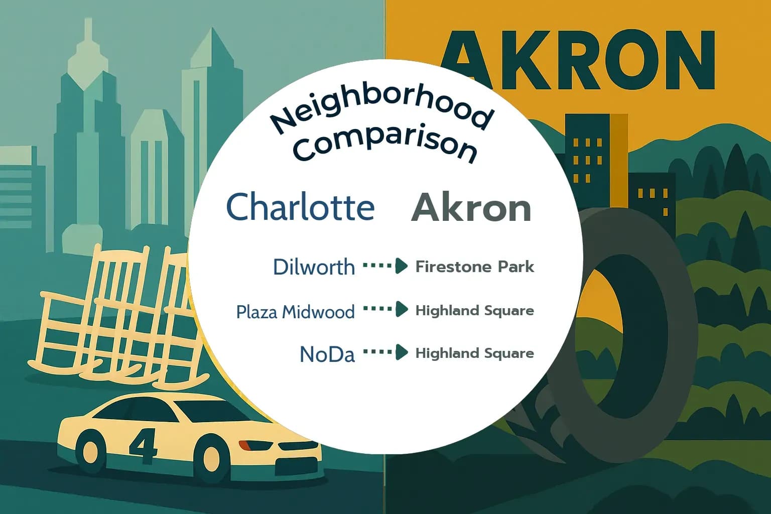 Charlotte vs Akron Neighborhood Comparison