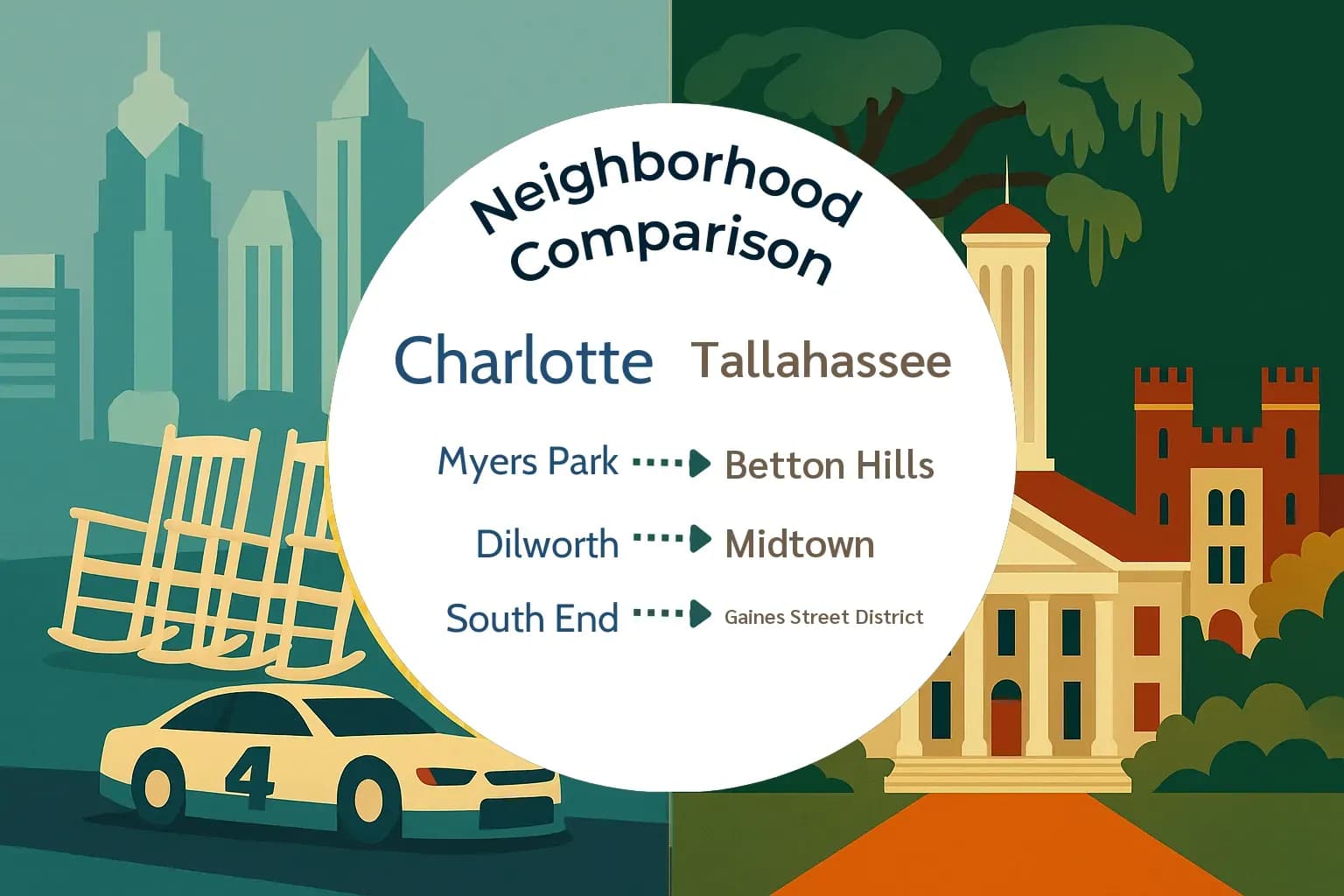 Charlotte vs Tallahassee Neighborhood Comparison
